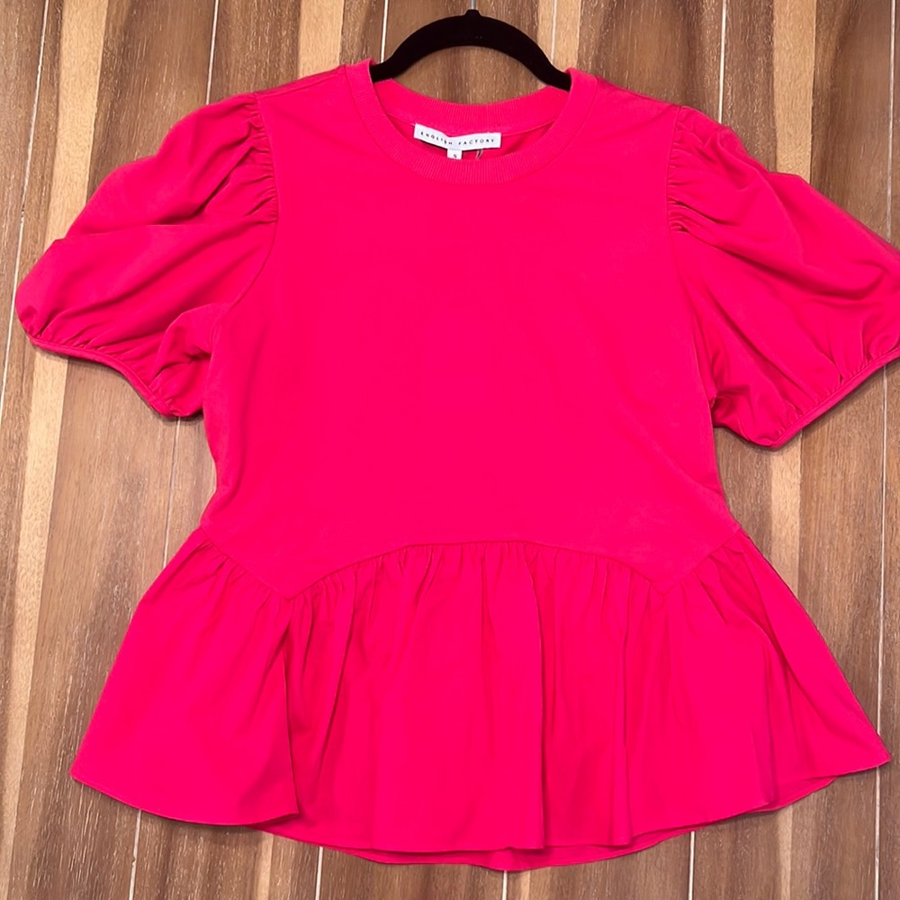 Pink peplum blouse